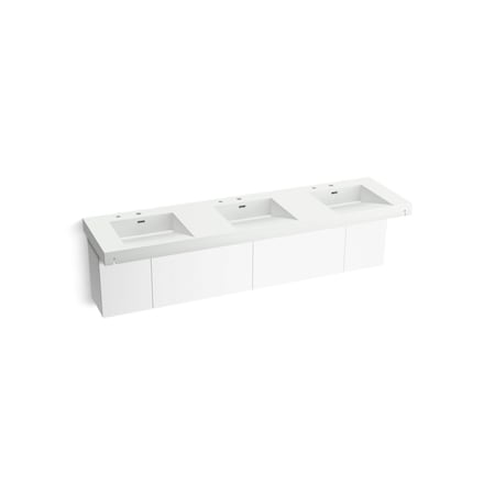 Kohler Constellation 90In Wall-Mount Basin Lavatory System In Miami White 81031-BPW-KEH